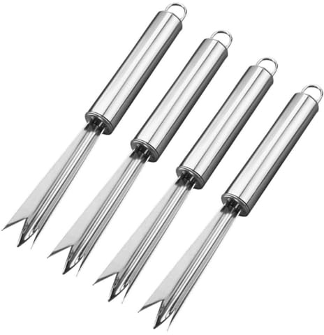 MOTHNUR 4 Piezas Cortador y Pelador de Piña Inoxidable con Removedor de Ojos para Cocina Diseño Práctico y Mango Ergonómico para Pelado Rápido y Cómodo