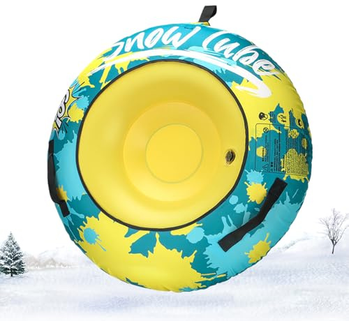 Aufblasbarer Schneeschlitten, Schneeschlitten für Schlitten – aufblasbarer Winter-Schlitten – dickes und robustes Skischuh-Spielzeug für Jungen, Mädchen und mit Oxford-Hülle