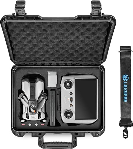 Lekufee Vattentät Hård Transportväska för DJI Lito X1,Lito 1,Mini 5 Pro/4 pro/Mini 3, DJI RC 2 / RC N3, Batteri (3 st) och Tillbehör (Endast Väska)