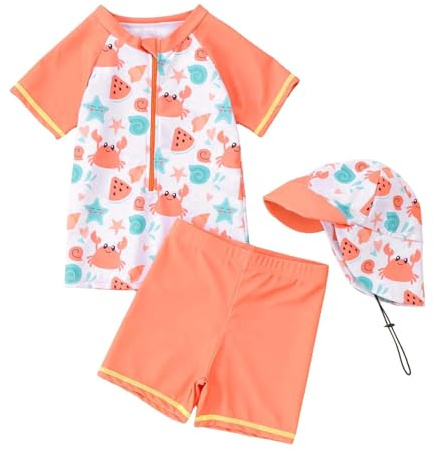 Costume Neonato Anti Uv Costume Neonato Mare Maglia Muta Tuta Bambino Abiti Neonati Costumi Neonata Da Bagno Protezione Bambina Abbigliamento Cappello Upf 50 Pantaloncini Bimbo 1 Anno 2 Anni 4