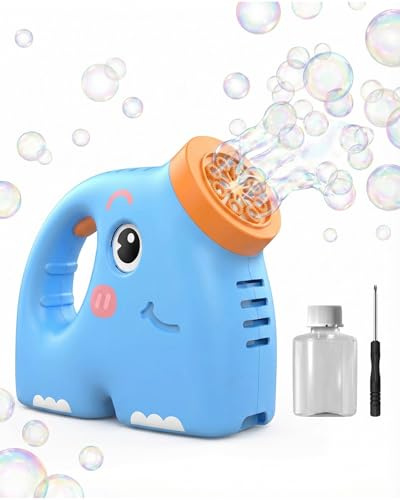 Machine à Bulles de Savon Enfant Forme d'éléphant, Pistolet à Bulles Automatique Portable, Machine à Bulle pour Enfant, Souffleur de Bulle, Jouet Extérieur Jardin Fête, Cadeau pour la Fête des Enfants