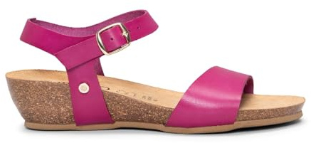 miMaO Sandalia Bio con cuña Baja Fucsia, EU 38