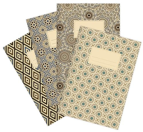 etmamu 530 4er-Set Notizhefte Muster Marokko A5 Punktraster