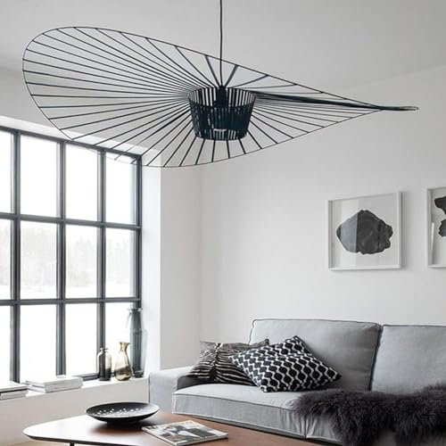 YONIISEA Vertigo Lampe, Pendelleuchte, Hängeleuchte, Hängelampe, Deckenleuchte, Designerlampe,Schwarz, 80cm, Modern, Leicht, Stylische,Wohnzimmer/Schlafzimmer, Höhenverstellbar, Fiberglas+Polyuretha
