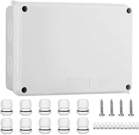 IP65 Waterproof Junction Box Large ABS Electrical Box, Outdoor Cable Connector, Weatherproof Electric Cover Enclosure White (150x110x70mm) - AVARTEK