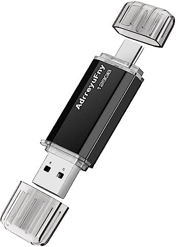 USB C Stick 128GB Typ C 2.0 USB Flash Drive 2 in 1 mit Kappe USB Stick mit LED-Licht für Smartphones, Tablets, PC usw. Externe Datenspeicherung