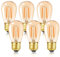 S14 E27 Bombilla LED Vintage de Filamento, 1W ámbar LED Bombilla Edison Equivalente a 10W Incandescente, No Regulable, 2200K Blanco Cálido, AC 220V, Paquete de 6