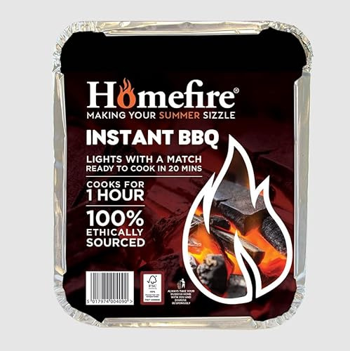 Homefiire Instant BBQ Disposable Tray | Instant Light Charcoal Grill Trays | Ideal for Garden BBQs, Camping, Outdoor Party or Picnics