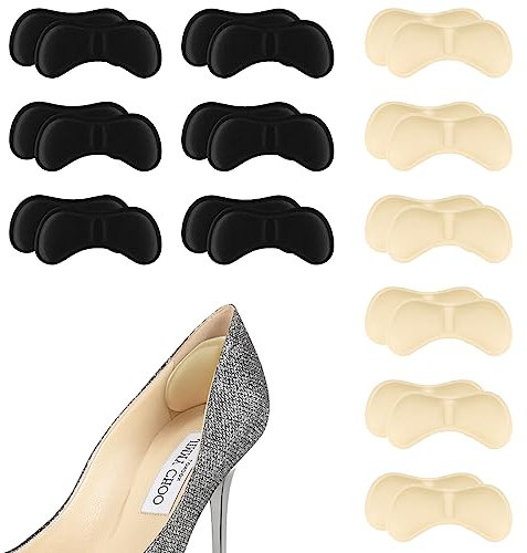 Flintronic 12 Paires de Coussinet Talon Chaussure, Coussinets pour Chaussures Sont Trop Grands et Auto Adhésifs, Auto-adhésif Protege Talon Chaussure, Cousinette Talon de Sport Antidérapant