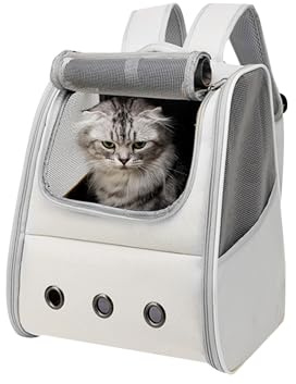 Tomtary Breathable Cat Carrier Backpack Pet Carrier for Small Dogs Multi-entrance Front Pack for Kitten Puppy Rucksack Carrying Airline Approved for Travel Hiking Camping Use Up to 16 Lbs