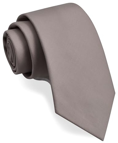 GUSLESON Mens Khaki Tie for Wedding Solid Tartan Woven TR Material Tan Tie (UK1032-03)