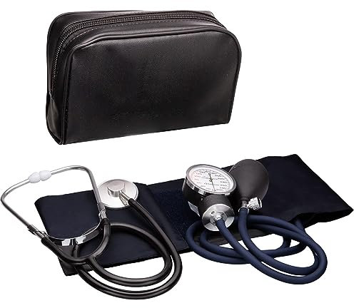 Manual Blood Pressure Cuff by Double love – Professional Aneroid Sphygmomanometer with Carrying Case – Adult Sized Cuff(5.3-20.8) – Bp Monitor Set with Stethoscope (Black)