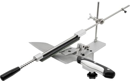 Affilacoltelli professionale, in lega di alluminio, sistema di affilatura dei coltelli ad angolo regolabile 9-26°, affilacoltelli con 6 pietre affilate (#120, 600, 1200, 240, 600, 1000)