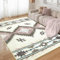 Tapis Design Wohnzimmer Teppich Groß, Kurzflor Rutschfester Waschbare Teppiche, Modernes Design, Boho-Style, für Schlafzimmer und Esszimmer, Farbe: Beige, Rosa, Größe: 160x230 cm