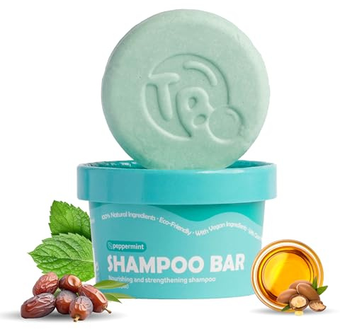 Castor Oil + Biotin Shampoo Bar for Hair Growth - Peppermint Essential Oils - Thickening & Fuller Hair - Natural Shampoo Bar for Women and Men - Free of Parabens & Sulfates - Made in USA - 4.5oz