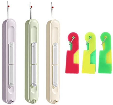 SLEEKEE 3 Piezas De Descosedor De Costura, Enhebrador De Aguja De 3 Piezas, Descosedor De Costura Retráctil, Enhebrador De Aguja De Coser A Mano, Accesorios De Costura De Prendas