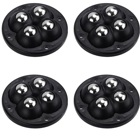 4pcs Self Adhesive Caster Wheels, Mini Coffee Slider for Countertop Furniture Movers Sliders Easy Moving Small Appliance Wheels for Kitchen Appliances (Round, 4 Balls)
