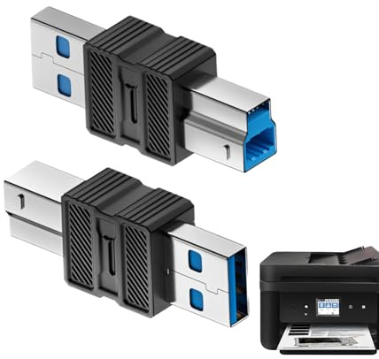 Générique USB B-adapter | USB 3.0 B-adapter för skrivare | Plug & Play-kontakt, datakonverterare för skanner, dockningsstation och dator
