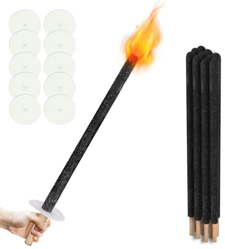 Tubiaz 10 torce per esterni, tempo di combustione 45 minuti, torcia di cera naturale per bambini, torcia di cera di alta qualità, con protezione per le mani, ideale per esterni, esterni, giardino