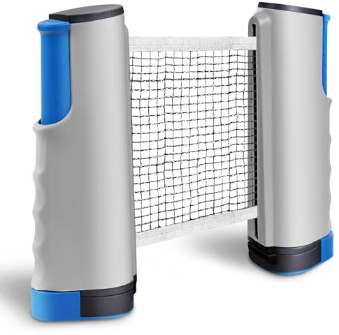 WVVOU Retractable Table Tennis Net, Portable Ping Pong Net, Fits Any Table Surface for Indoor Outdoor Home Office Travel, Compact Ping Pong Accessory