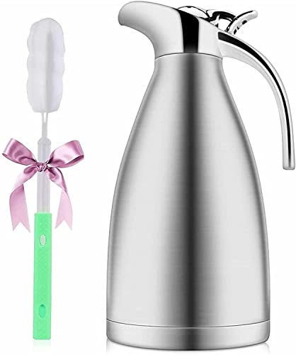Luvan 2.0 L Kaffeekanne,304 Edelstahl Edelstahl Thermokaraffe,Doppelwand Vakuum Isolierte,Kaffee Thermos, für Kaffee, Tee, Getränke