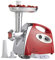 MisterChef 1600 Watt Electric Meat Grinder, Stainless Steel Meat Mincer & Sausage Stuffer, 3 Different Cutting Plates, Sausage & Kubbe Kit Included, Red, 2 Year Warranty