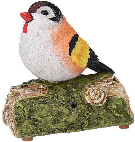 FIGURA DECORATIVA JARDIN PAJARO CON SONIDO 13 CM