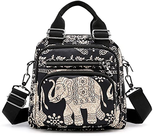 VARLIVOO Mode Dames Sac à Bandoulière Petit Sac à Bandoulière Femmes Sac à Main Sac à Dos Collège Commute Voyager Camping Polyester Imperméable l'éléphant