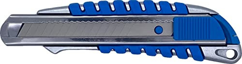 SIGA Cúter profesional universal de metal robusto | revestimiento de goma ergonómico | para cuchillas estándar de 18 mm | cuchillo para alfombras | cuchillo multiusos