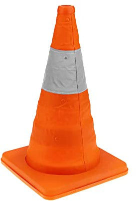 Cono di Traffico, Cono Stradale Pieghevole, per Emergenze, Incidenti, Traffico Stradale, Cono con Riflettente Strisce Arancione Strumenti di Industry, Cono di Segnalazione Estensibile (30cm)