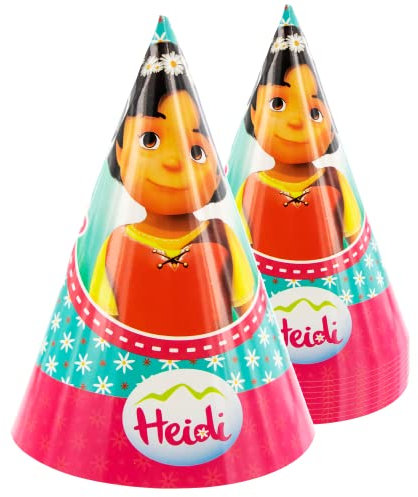 Party Factory `Heidi´ 10 Partyhütchen, ca. 10x16cm, bunt, Partyhüte aus Pappe für Kindergeburtstag oder Mottoparty