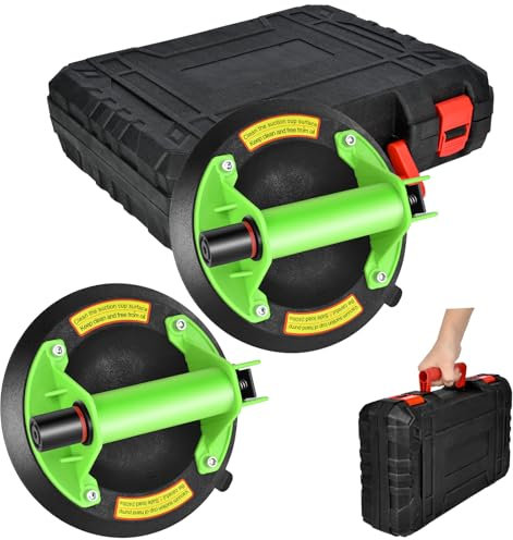 Ventouse Carrelage 2 Pièces 8: Ventouse Vitre avec Boîte à Outils Portable,Ventouse à Vide, ventouse de levage carrelage Pour soulever des vitres, plaques, carrelages et meubles, Charge 320 kg