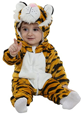 Doladola Mono de bebé con Capucha Mono de Dibujos Animados Animal Romper Pijama(4-5 ans,Tigre)