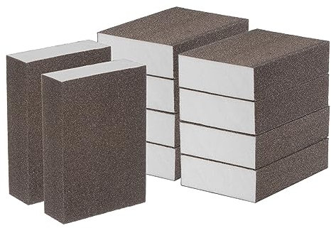 sourcing map 10 blocchi di spugna abrasiva fine in schiuma a grana 320-400, per lucidare cucina, metallo, legno, cartongesso, 100 x 70 x 25 mm