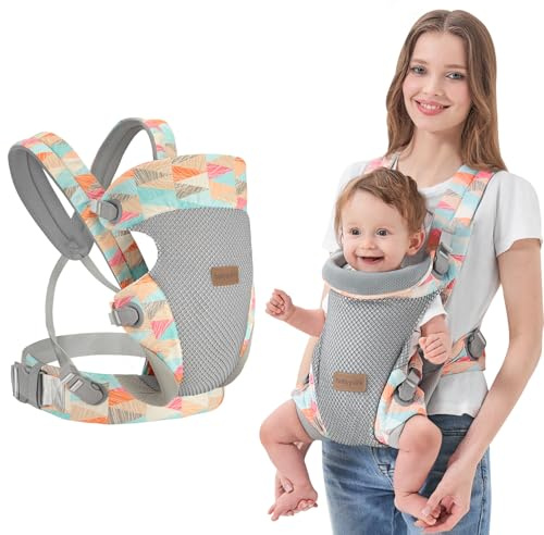 IULONEE Baby Carrier Cinturino per Bambini Ergonomico Marsupio Neonati Portare il Bambino Cinghie Regolabili Porta Bebè per Baby 3-36 Mesi Colorato