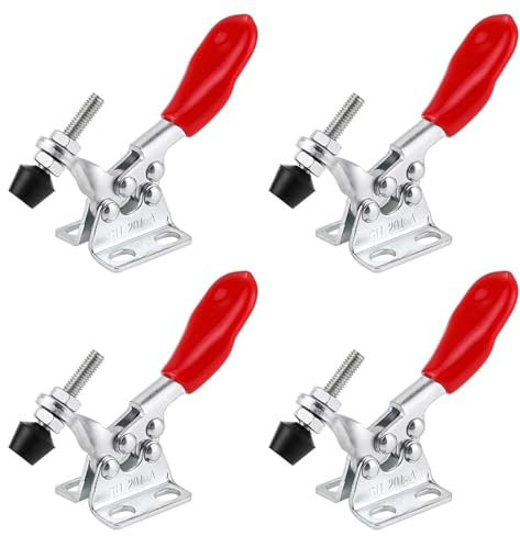 4 Piezas Abrazadera de Palanca, Abrazadera de Palanca Horizontal Pestillo de Tensión Abrazadera de Palanca Horizontal para Soldadura/Maquinaria/Carpintería