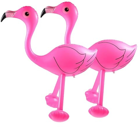 RmKbe 2pcs Inflatable Pink Flamingo Inflatable Toys Hawaiian Tropical Summer Luau Party Accessories for Pool Parties
