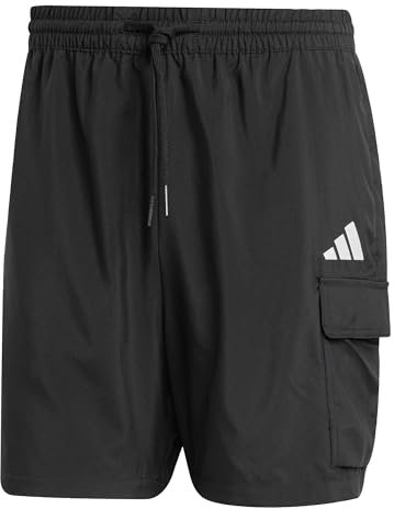 adidas Herren Essentials SMALL Logo Cargo Chelsea Short, Black/White, L