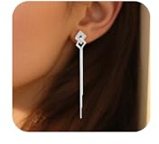 KISSPAT Boucles d'Oreille Femme Argent, Boucle d'Oreille Longues Pendante, Boucles d'oreilles à Pampilles, Longues, Hypoallergéniques en Argent 925, pour Mariage, Banquet, Cadeaux Bijoux