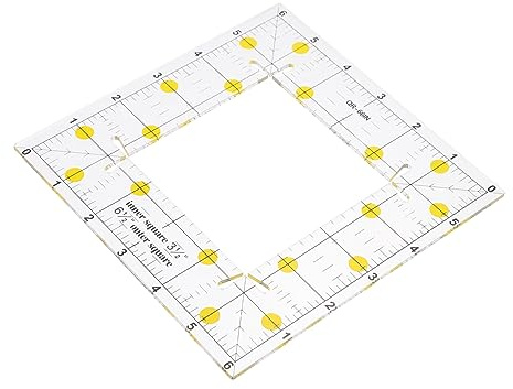 AKOOSY Righello Quadrato per Cucito in Plastico Design Cavo, Misura Chiara e Facile da Lavare, per Quilting e Confezione di Abbigliamento,