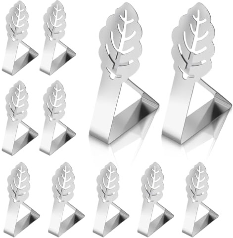 Sujeta Manteles de Mesa Ajustable, 10 Piezas Pinzas para Mantel de Exterior Acero Inoxidable Pinzas Mantel Exterior Pinzas Sujeta Manteles para Jardín Cocina Oficina Boda Fiesta