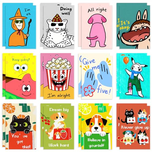 Bindundun Set di 48 mini taccuini, piccoli diari tascabili per ricompense in classe, blocchi note ispiratori (2,8 x 4 pollici)
