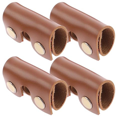 CLISPEED Manual Safety Razor Head Leather Protective Cover 4pcs, Double Edge Razor Travel Sheath for Men’s Shaving Storage and Blade Protection