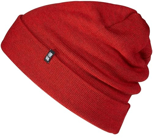 Enter the Complex® Merino Mütze Herren, Beanie Damen, 100% Merino Wolle, Warm und Dünn, Zweilagige Strickmütze, Rostrot