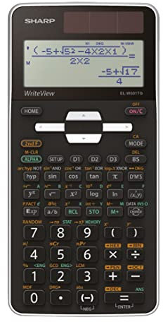 Sharp EL-W531 TG-WH Wissenschaftlicher Schulrechner (4-zeilige Anzeige, WriteView, D.A.L.-Eingabe, Solar- und Batteriebetrieb) Schwarz-Weiß