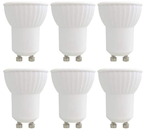 Akynite Mini GU10 LED 3W Luz Cálida 3000K, 35mm MR11, CA 230V, 300 Lúmenes 45 Grados, Equivalente a Halógena 35W, No Regulable, Focos Mini Para Luz Cocina, Pack de 6