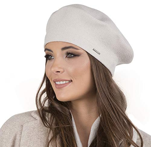 Vivisence Invernale Berretto Elegante da Donna in Lana E Viscosa Morbido E Caldo Stile Classico Elasticizzato per Una vestibilità Perfetta per Ogni Occasione, Beige,Taglia Unica