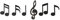 Magnete Notenmix schwarz - schönes Geschenk für Musiker