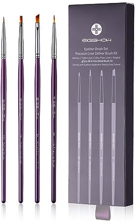 EIGSHOW Eyeliner Pinsel Set, Feiner abgewinkelter Eyeliner Pinsel, ultradünner gebogener Augenpinsel für detaillierte Präzisions-Eyeliner, Enger Liner, Augenbrauen-Füllung