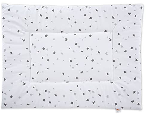 FabiMax Laufgittereinlage für Laufgitter 75x100 cm, graue Sterne auf weiß